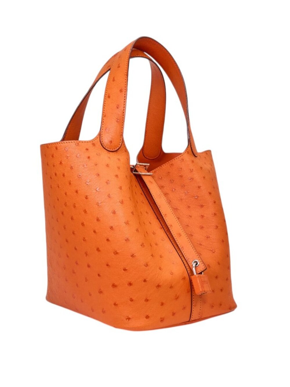 Hermès Picotin Lock 22 in Orange Ostrich Leather